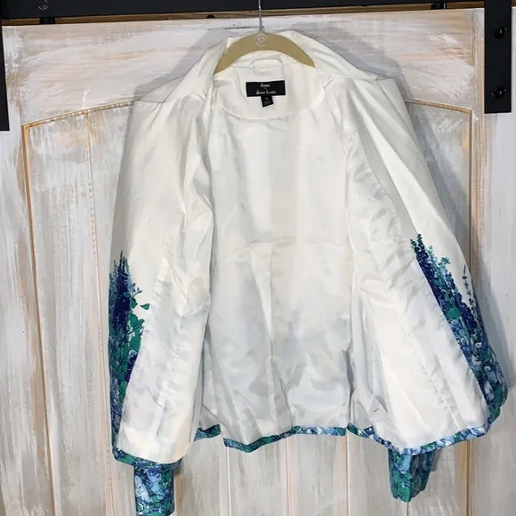 Dennis Basso Blue Floral Print Jacket NWOT - Picture 3 of 6